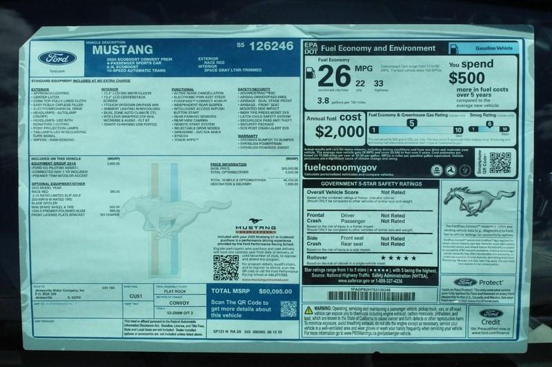 new 2025 Ford Mustang car, priced at $47,700