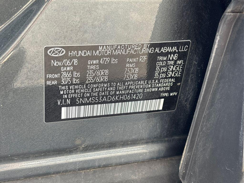 used 2019 Hyundai Santa Fe car, priced at $16,594