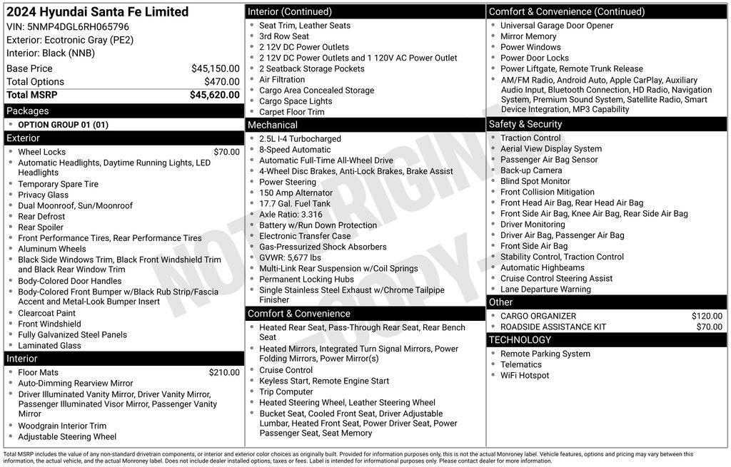 used 2024 Hyundai Santa Fe car, priced at $40,995