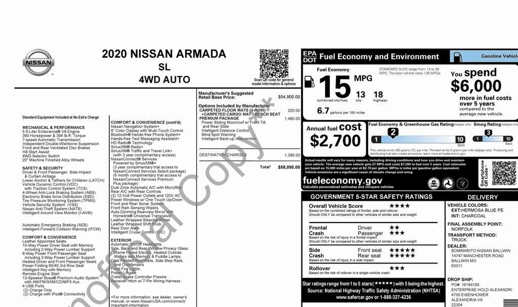 used 2020 Nissan Armada car, priced at $16,550