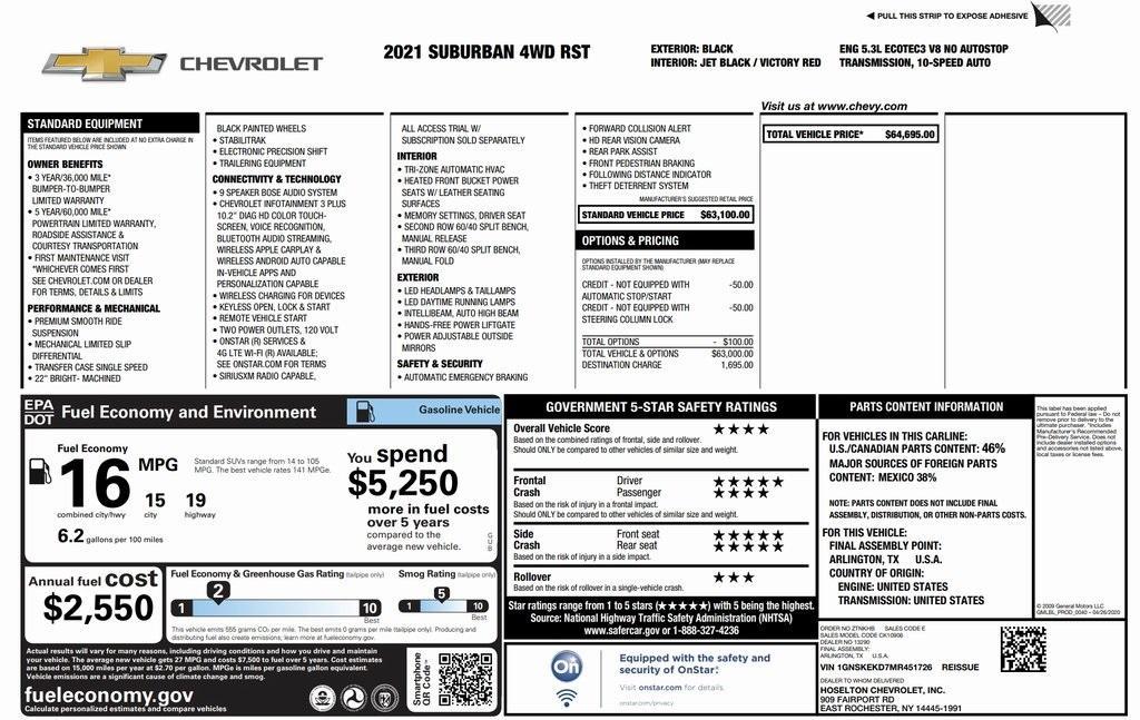 used 2021 Chevrolet Suburban car, priced at $52,997