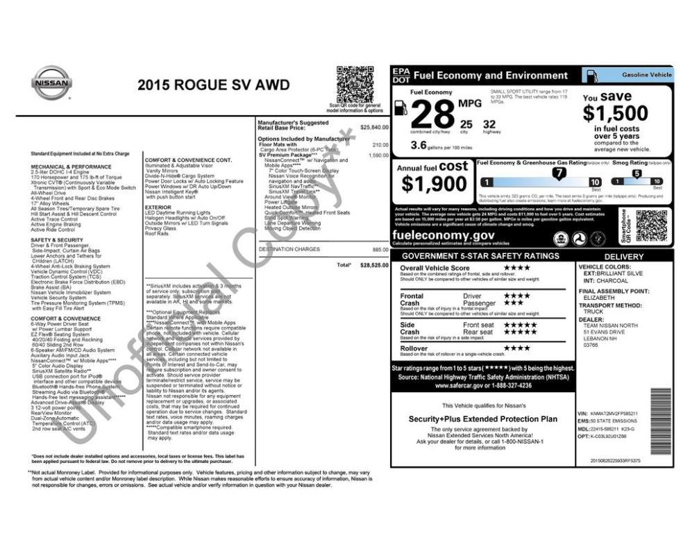 used 2015 Nissan Rogue car, priced at $10,995