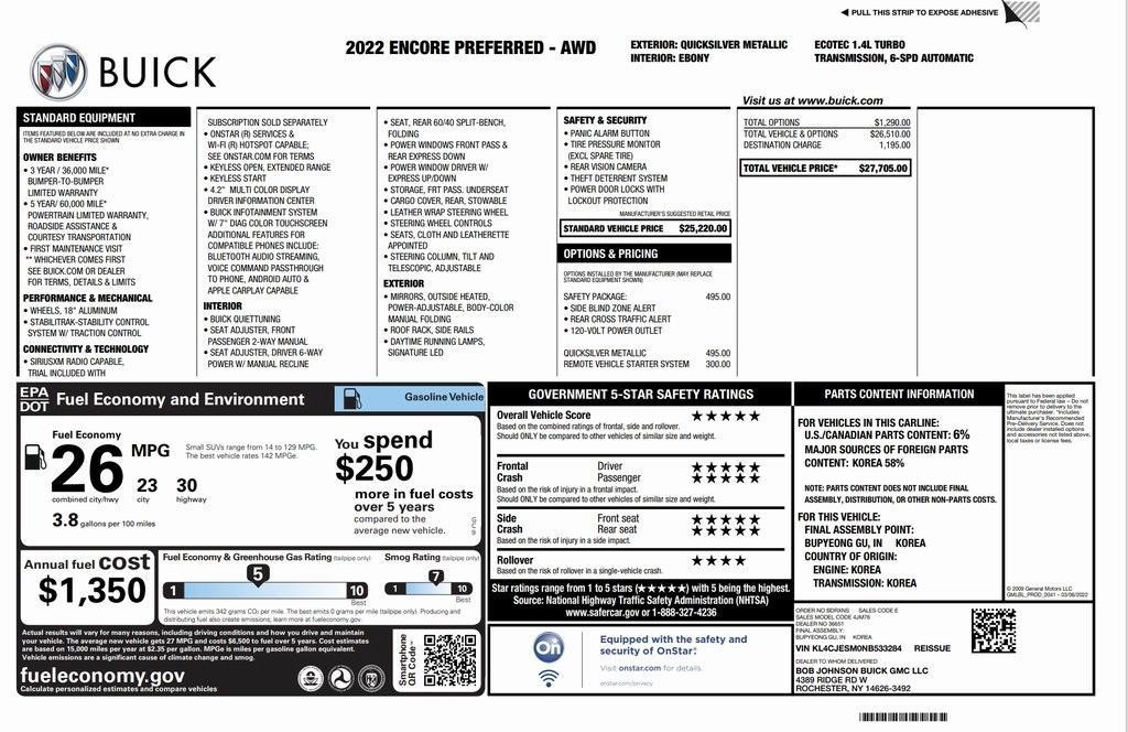 used 2022 Buick Encore car, priced at $16,997