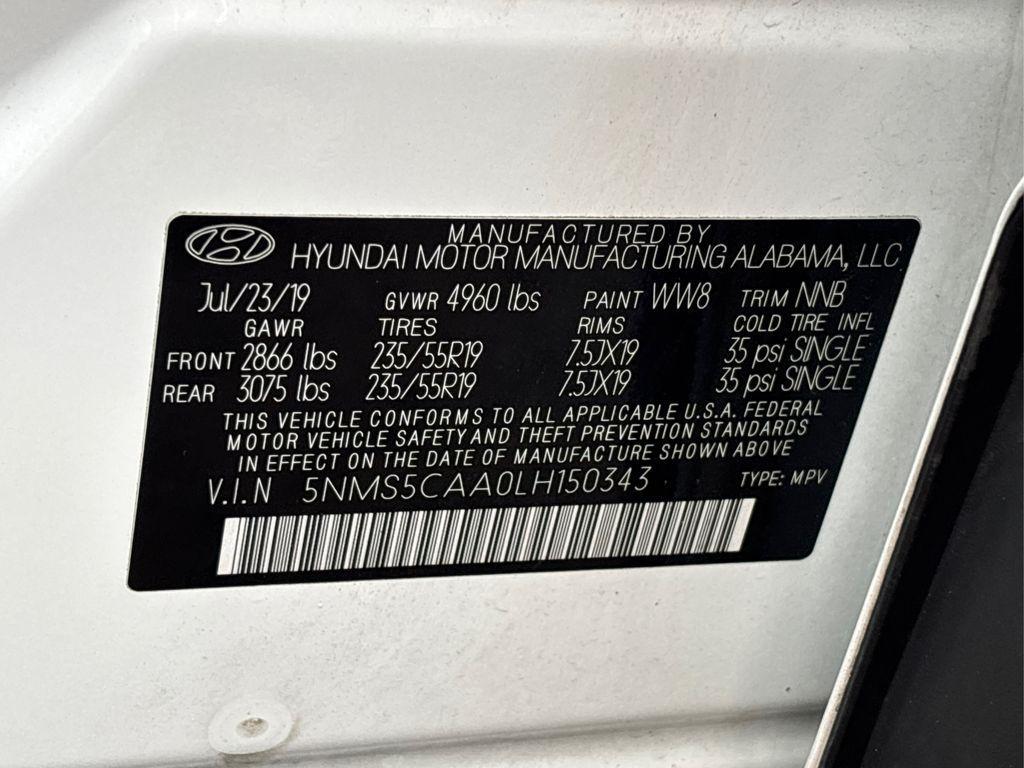 used 2020 Hyundai Santa Fe car, priced at $21,661