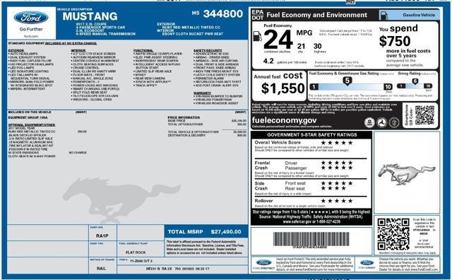 used 2017 Ford Mustang car, priced at $16,999