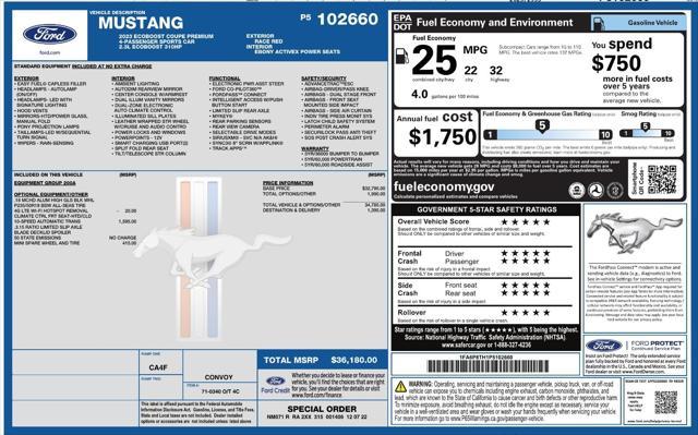 used 2023 Ford Mustang car, priced at $25,399