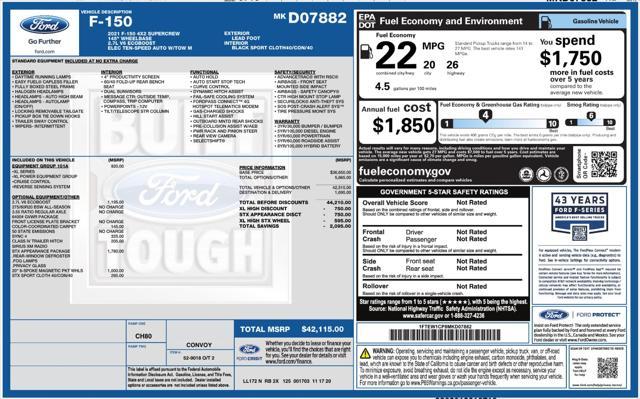 used 2021 Ford F-150 car, priced at $22,999