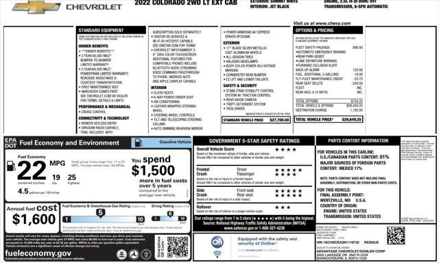 used 2022 Chevrolet Colorado car, priced at $17,999