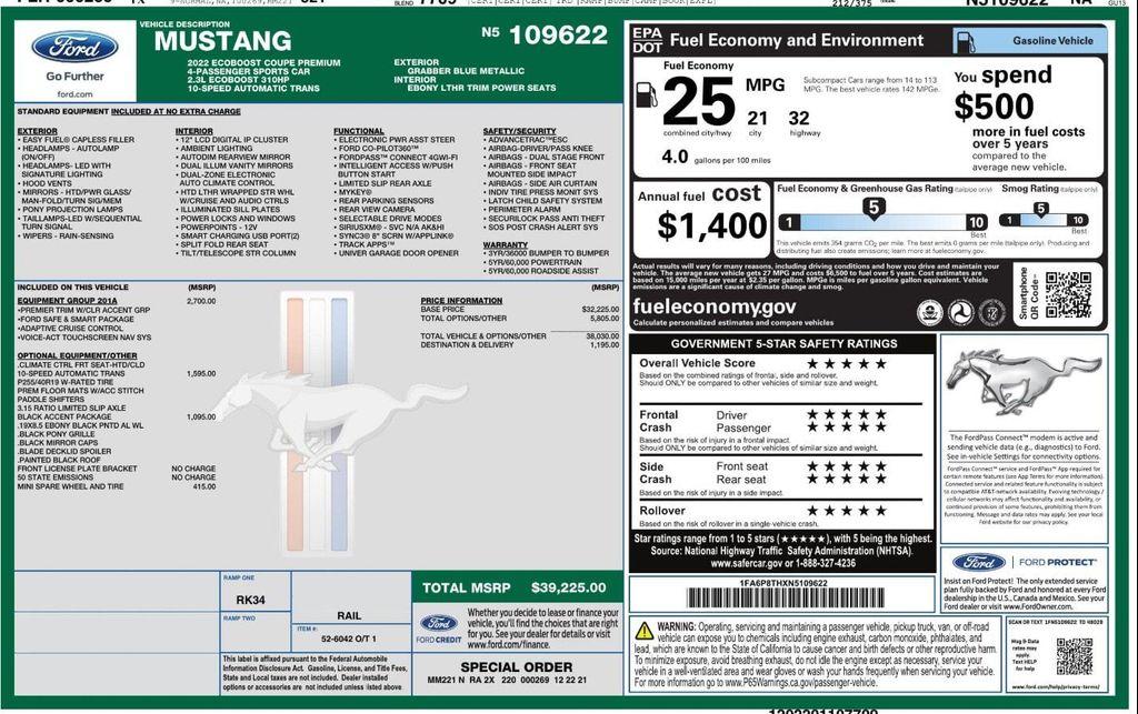used 2022 Ford Mustang car, priced at $24,599