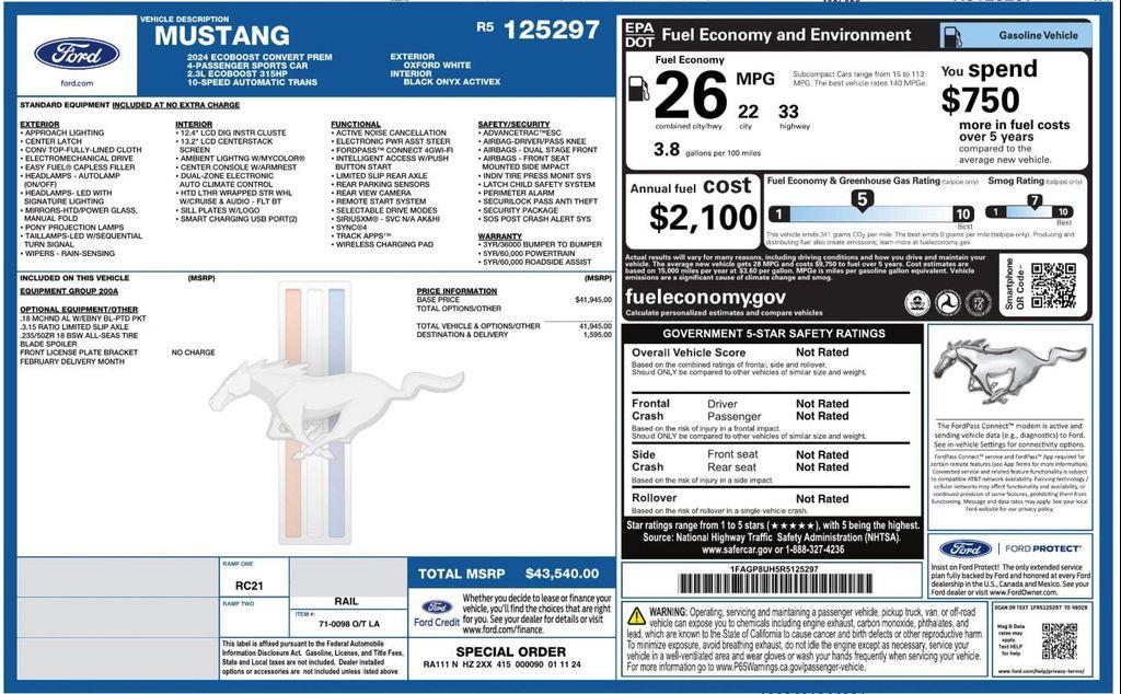 used 2024 Ford Mustang car, priced at $31,499