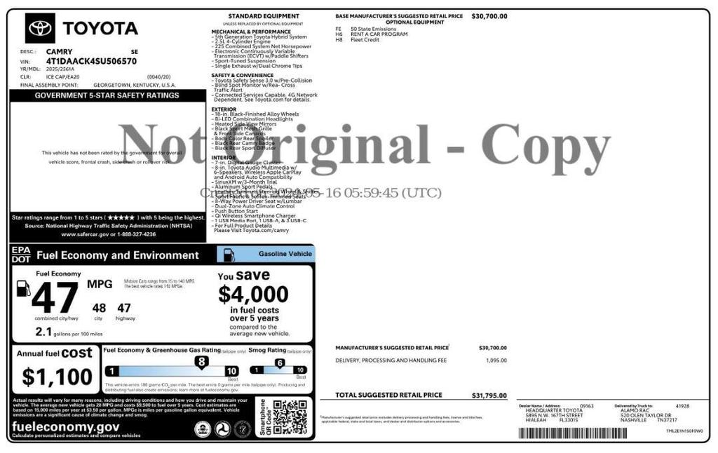 used 2025 Toyota Camry car, priced at $24,999