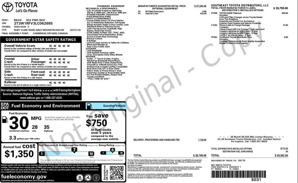 used 2020 Toyota RAV4 car, priced at $18,894