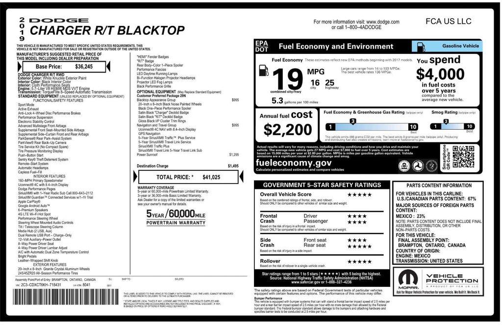 used 2019 Dodge Charger car, priced at $21,199