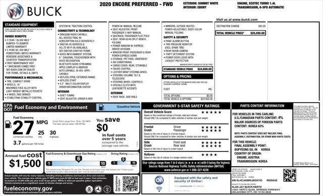 used 2020 Buick Encore car, priced at $10,999