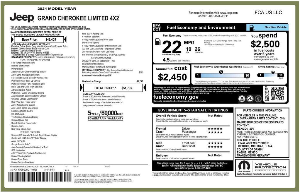 used 2024 Jeep Grand Cherokee car, priced at $26,199