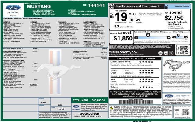 used 2022 Ford Mustang car, priced at $45,999