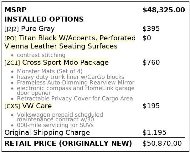 used 2021 Volkswagen Atlas Cross Sport car, priced at $27,399