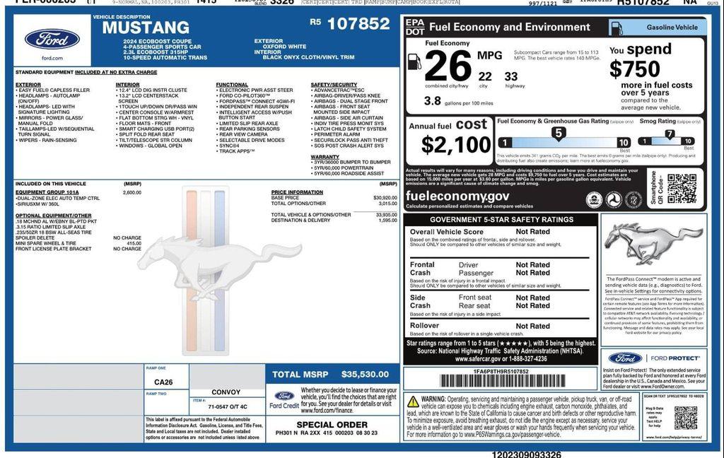used 2024 Ford Mustang car, priced at $25,999
