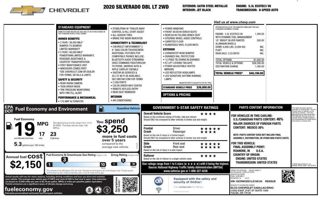 used 2020 Chevrolet Silverado 1500 car, priced at $18,195