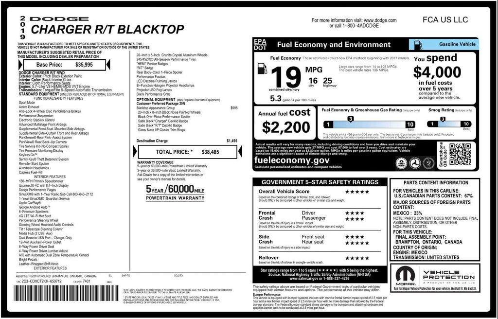 used 2019 Dodge Charger car, priced at $17,999