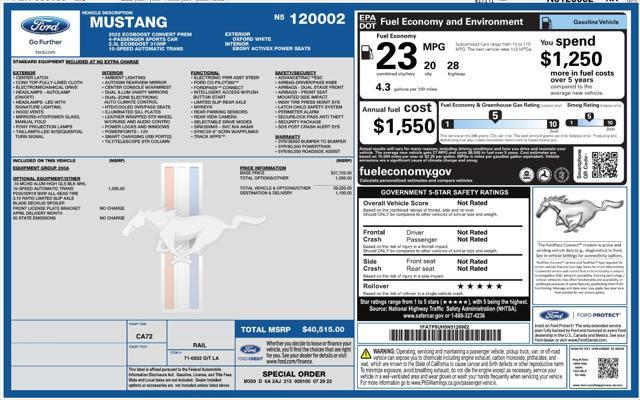 used 2022 Ford Mustang car, priced at $20,599