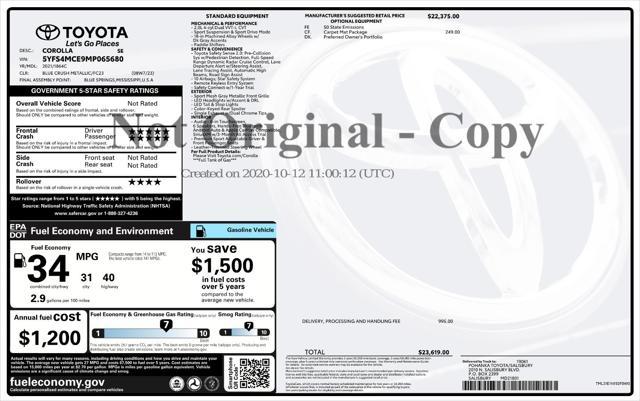 used 2021 Toyota Corolla car, priced at $15,399