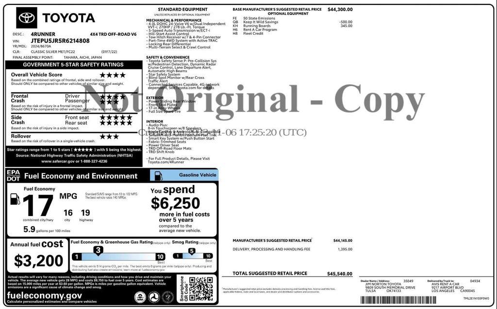 used 2024 Toyota 4Runner car, priced at $36,397