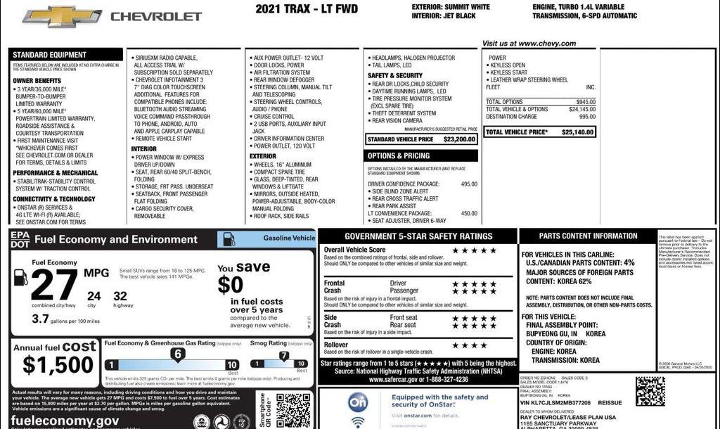 used 2021 Chevrolet Trax car, priced at $11,899