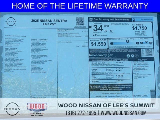 new 2025 Nissan Sentra car, priced at $19,141