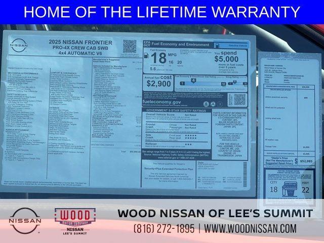 new 2025 Nissan Frontier car, priced at $45,204