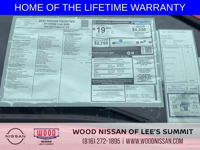 new 2025 Nissan Frontier car, priced at $38,558