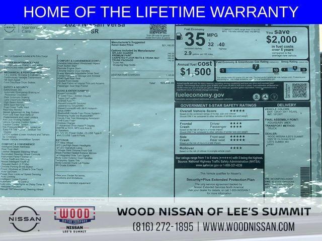 new 2025 Nissan Versa car, priced at $19,826
