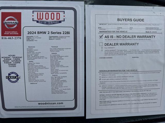 used 2024 BMW 228 Gran Coupe car, priced at $32,561