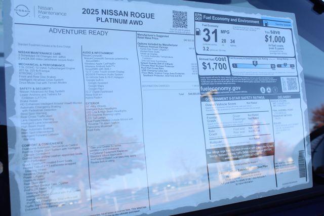 new 2025 Nissan Rogue car, priced at $41,784