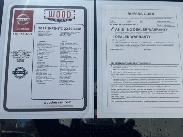 used 2017 INFINITI QX80 car, priced at $15,899