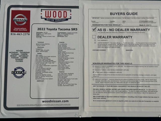 used 2022 Toyota Tacoma car, priced at $22,722