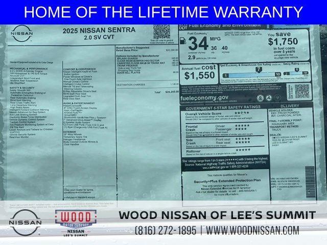 new 2025 Nissan Sentra car, priced at $22,252