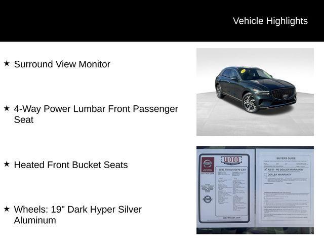 used 2023 Genesis GV70 car, priced at $36,085