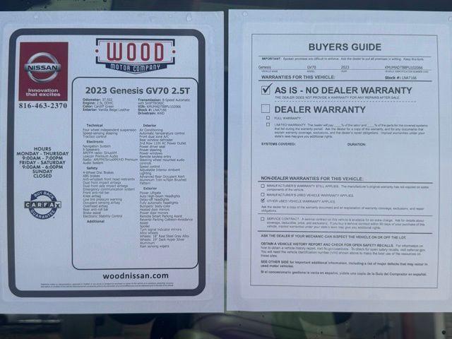 used 2023 Genesis GV70 car, priced at $36,085