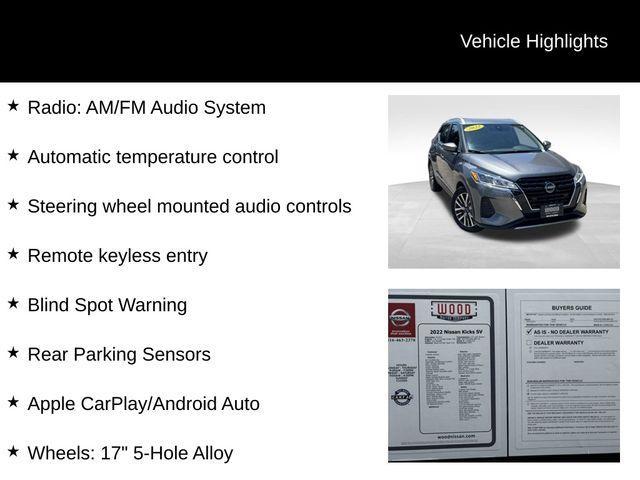 used 2022 Nissan Kicks car, priced at $15,784