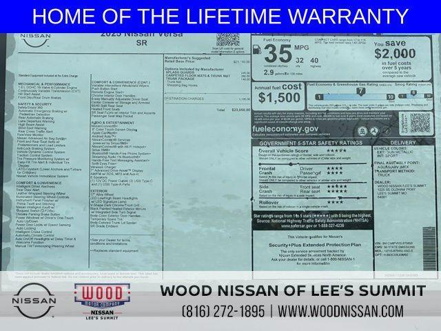 new 2025 Nissan Versa car, priced at $19,538