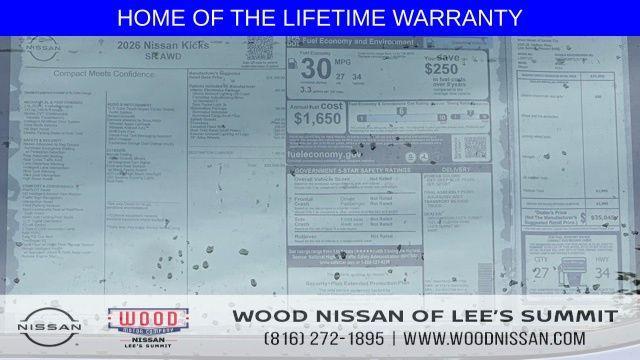 new 2026 Nissan Kicks car, priced at $29,798