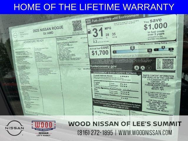 new 2025 Nissan Rogue car, priced at $34,299