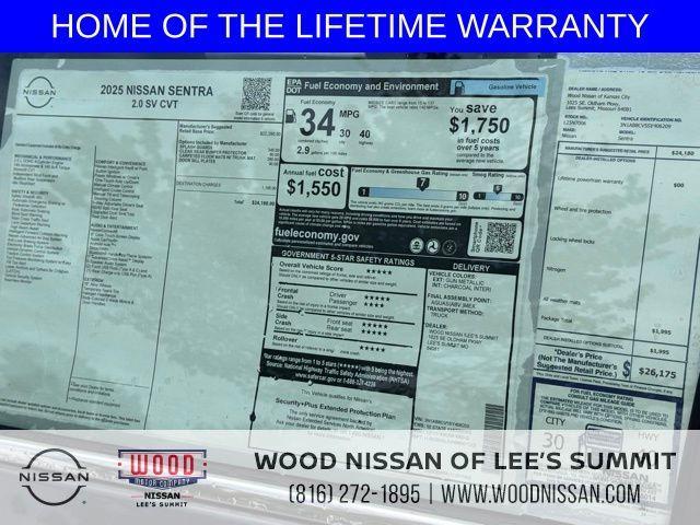 new 2025 Nissan Sentra car, priced at $21,070