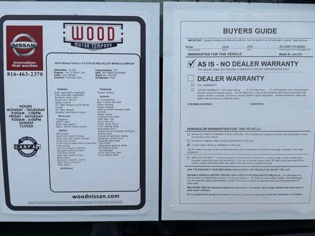 used 2024 Nissan Versa car, priced at $15,999