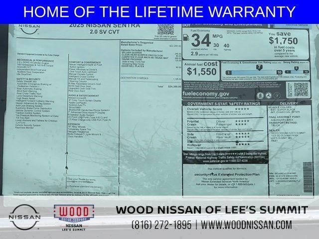 new 2025 Nissan Sentra car, priced at $19,574