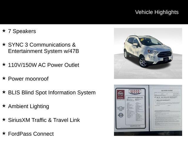 used 2019 Ford EcoSport car, priced at $11,914