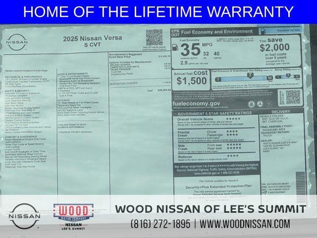new 2025 Nissan Versa car, priced at $19,064