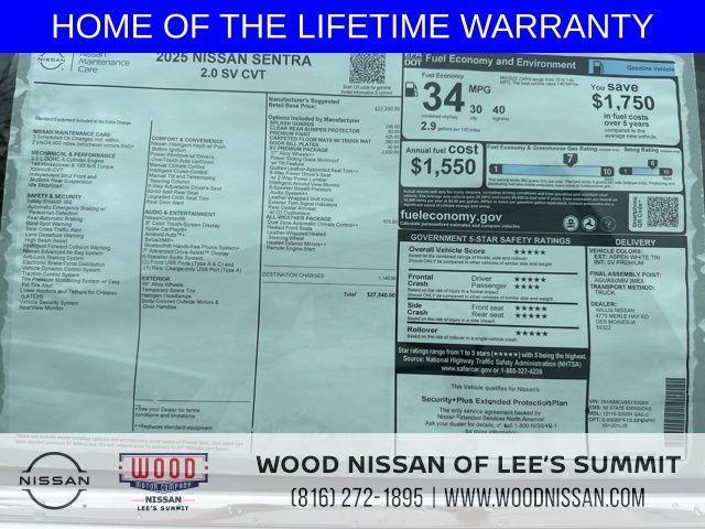 new 2025 Nissan Sentra car, priced at $26,406