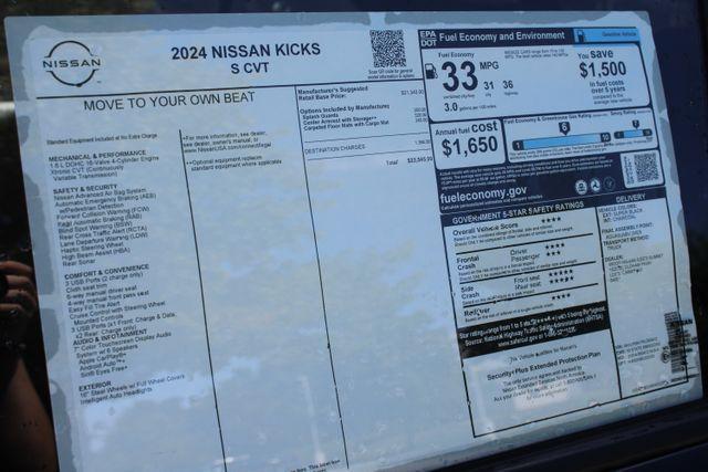 new 2024 Nissan Kicks car, priced at $19,545